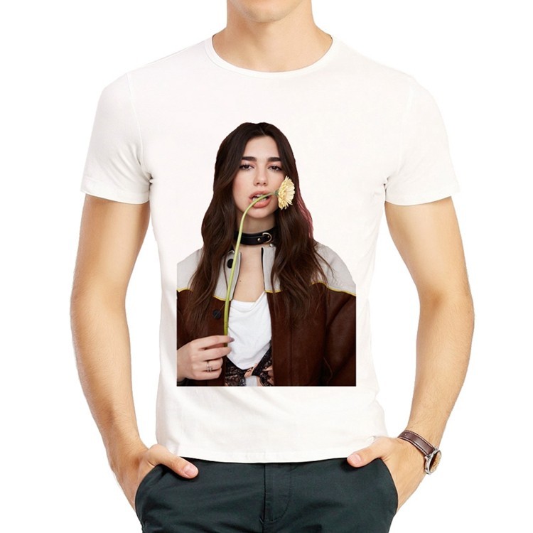 杜阿利帕T恤歐美白色短袖流行圓領印花衣服男女 Dua Lipa T-shirt