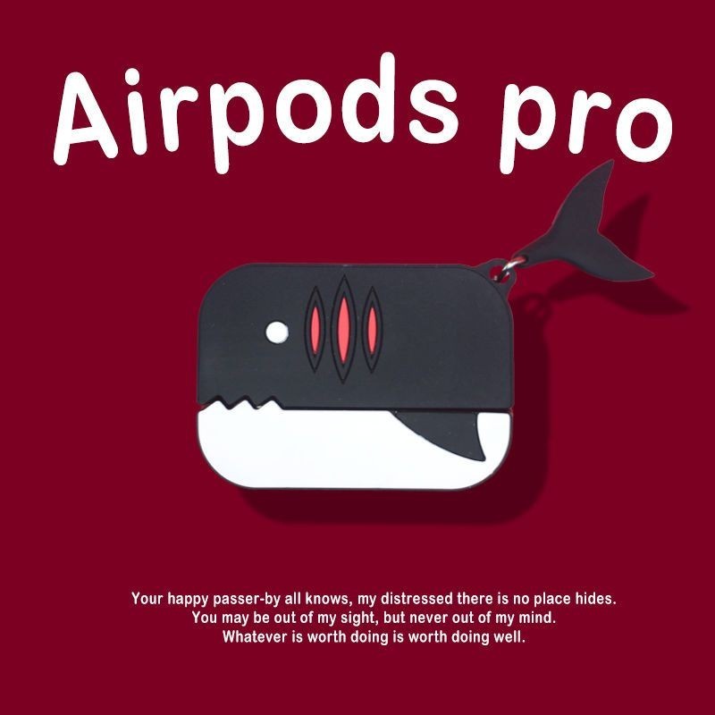 💥臺灣熱賣💥劉宇衕款可愛鯊魚AirPods1/2代耳機套蘋果無綫藍牙Pro3鯨魚保護殻