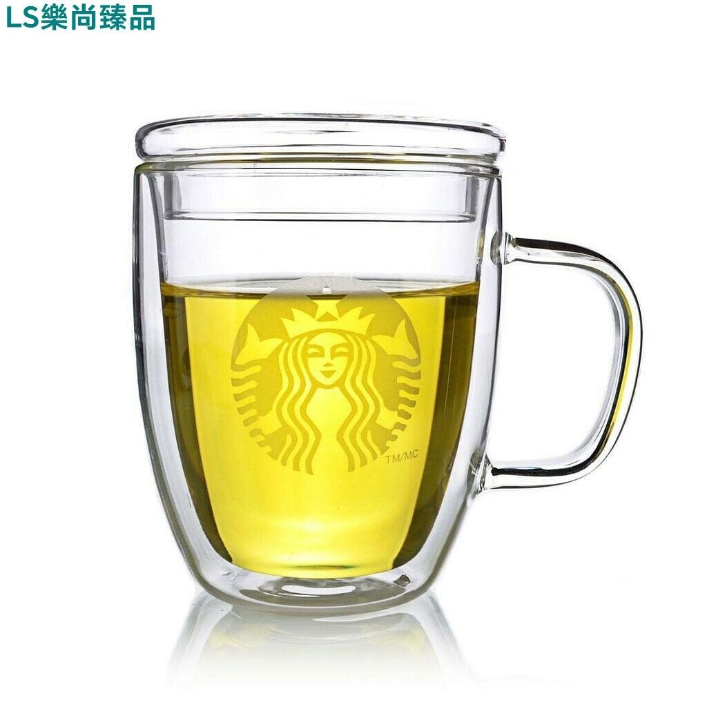 🌈優選好貨🌈375ml / 475ml 雙層透明玻璃杯咖啡杯拿鐵水杯牛奶杯茶杯雙層玻璃杯, 用於煮熱水熱飲冰冷飲料