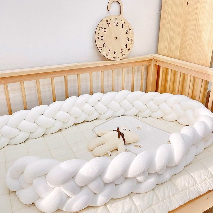 嬰兒防撞床包  寶寶床圍  床圍床軟包 防撞床包  床軟包 寶寶床圍麻花編織嬰兒床床圍圍欄軟包嬰兒拚接床床靠床上圍欄防撞