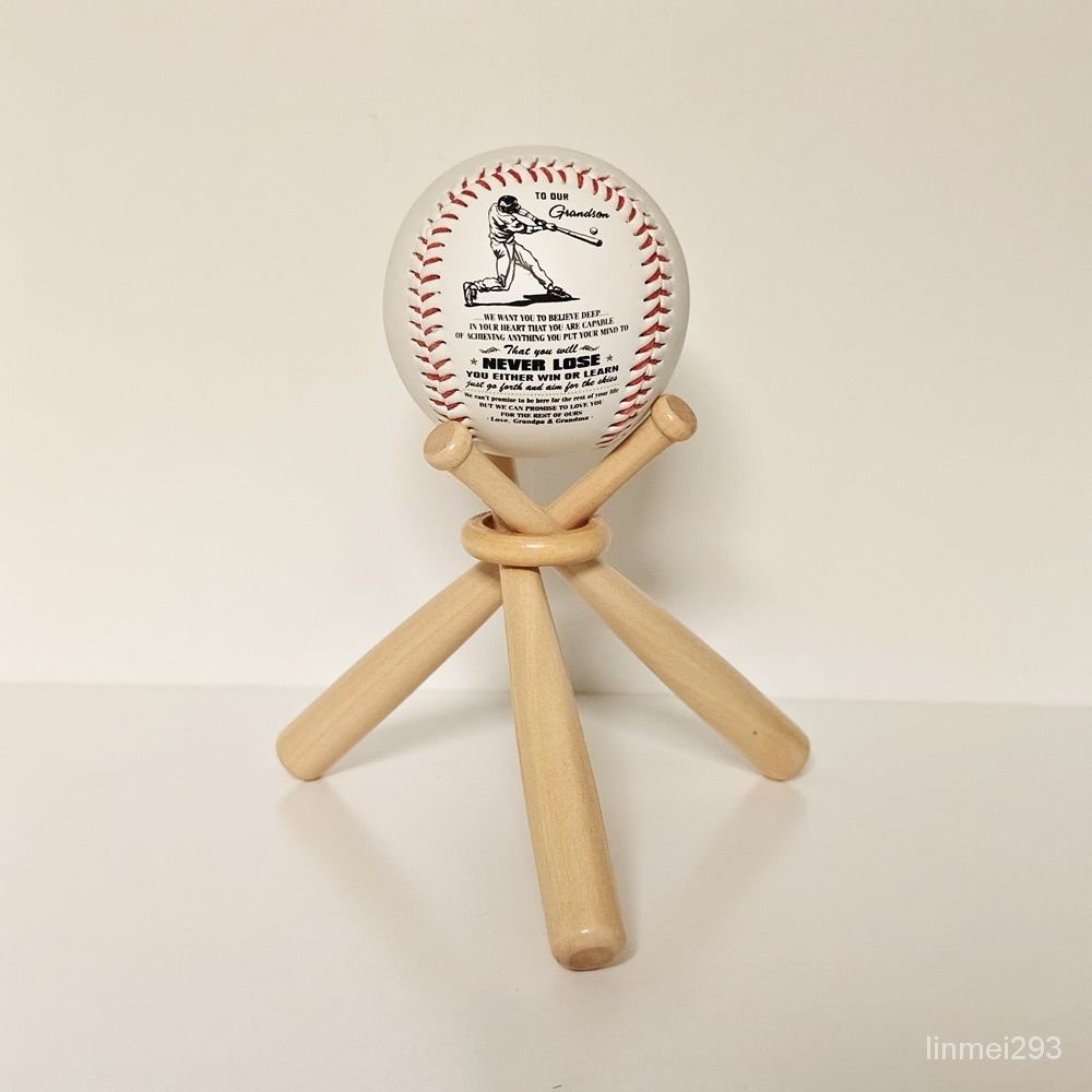 木質棒球棒支架棒球底座迷你展示陳列架baseball球座實木球託軟裝