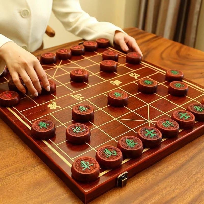 象棋實木象棋木質紅木子象棋實木高檔送長輩象棋大號特大象棋