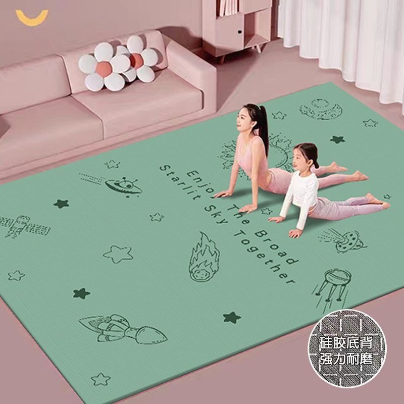 雙人瑜伽墊運動加厚硅膠底背減震隔音毯親子健身室內大面積地毯
