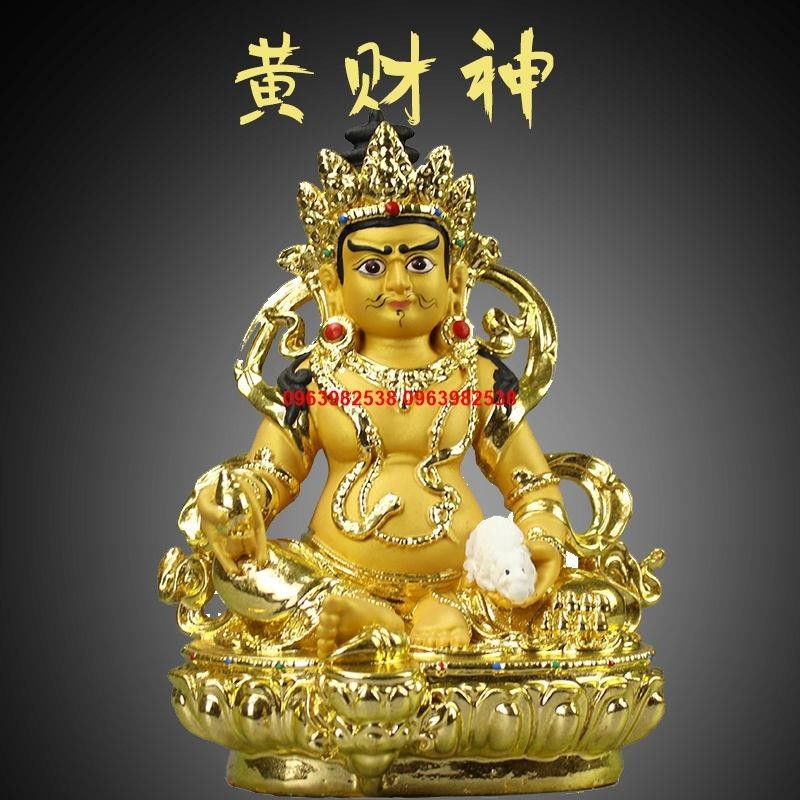 黃財神佛像密宗財神黑白黃財神印度財神寺廟用品樹脂彩繪神像12寸