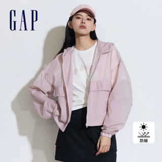 Gap 女裝 Logo防曬印花連帽外套-淺粉色(874513)