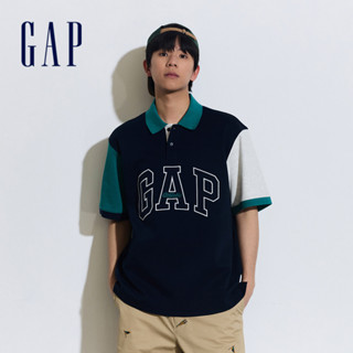 Gap 男裝 Logo印花短袖POLO衫-海軍藍(890976)