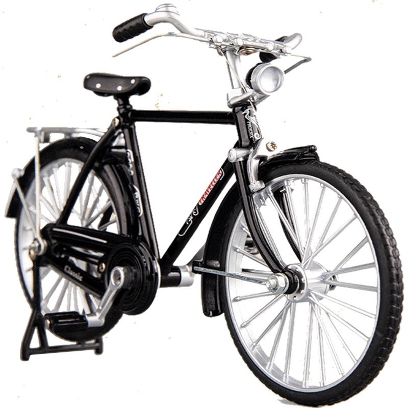 貝卡免運🎉1：10 二八大槓桿閘復古經典合金腳踏車模型 仿真合金腳踏車 單車玩具