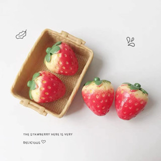 冰箱貼 裝飾貼 可愛磁鐵貼 冰箱貼磁貼3d立體ins磁性仿真草莓冰箱裝飾創意個性留言貼吸鐵石
