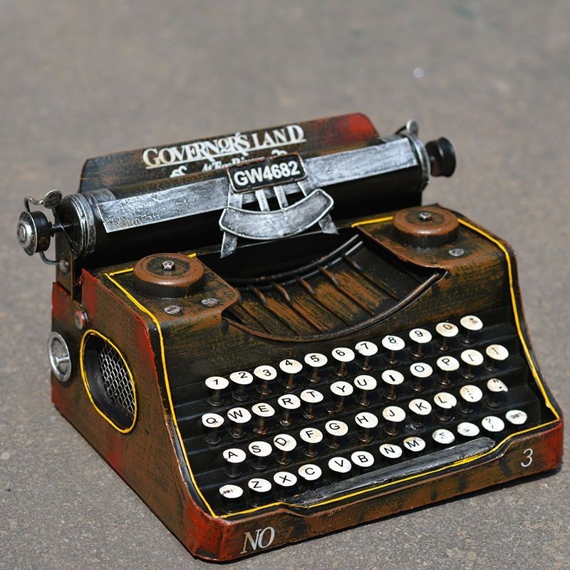 爆款*老式打字機復古古董機械模型懷舊辦公桌擺件客廳裝飾品創意網紅