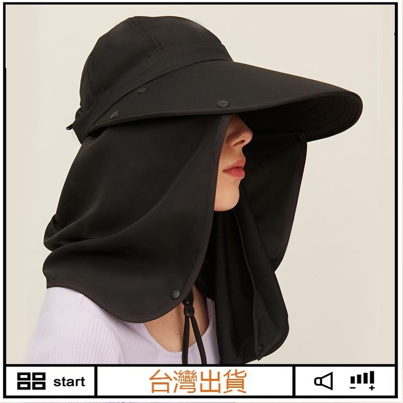 嚴選好貨 防曬抗UV-漁夫帽多功能可拆卸遮陽帽面部護頸防紫外線涼感戶外UPF50+