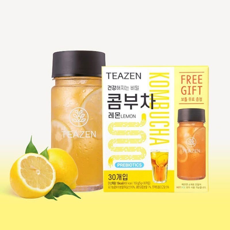 康普茶 TEAZEN韓國柚子味檸檬味康普茶沖飲茶粉新包裝30條裝