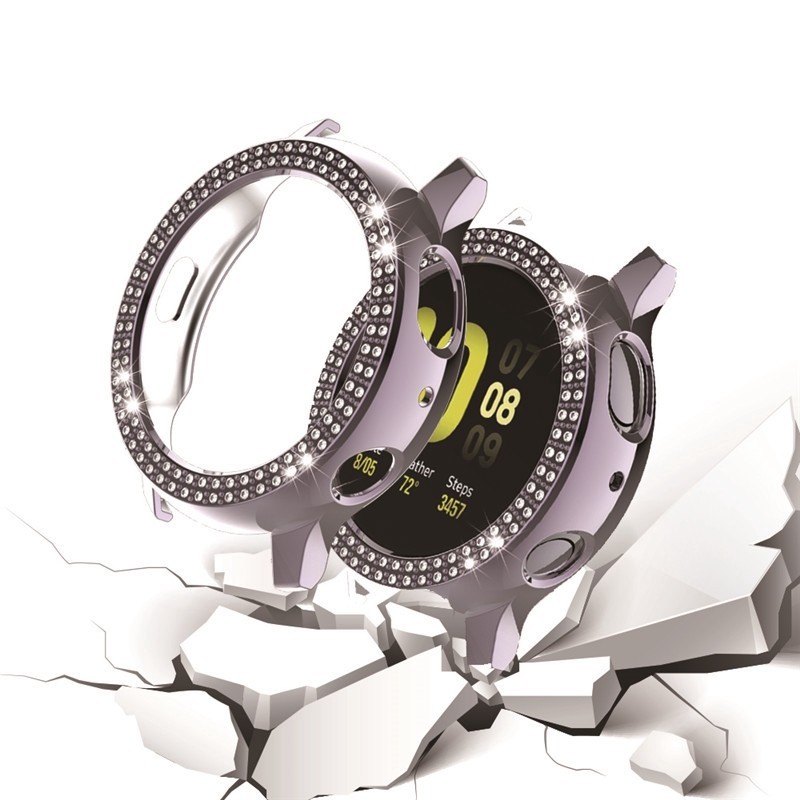 ∴三星Galaxy watch Active2手錶錶殼 PC鑲鑽電鍍半包防摔套 active2運動手錶保護套 保護錶殼硬