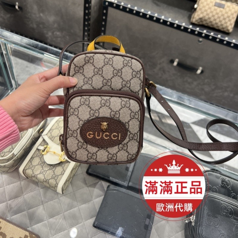 GUCCI 658556 古馳 Neo Vintage虎頭手機包 手提包 斜背包 雙肩包