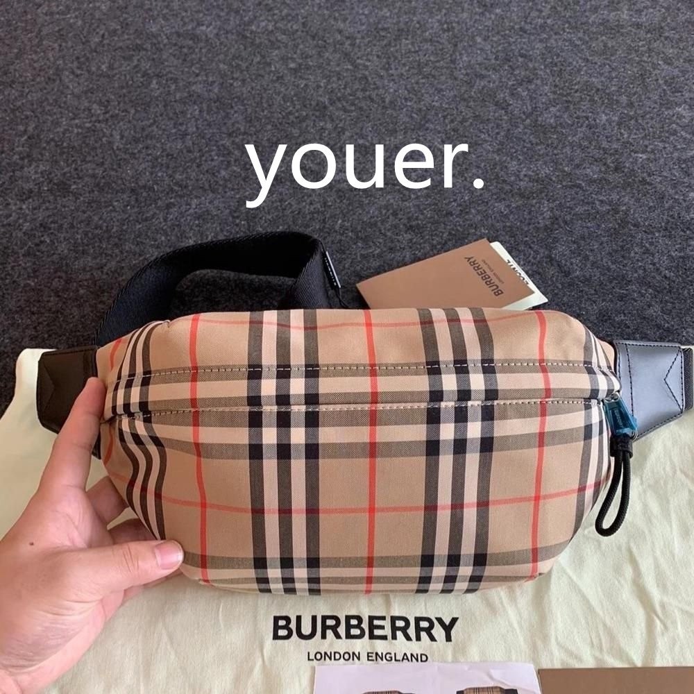 二手精品 Burberry 博柏利 Vintage 中號 格紋 腰包 胸包 8010430 男女同款