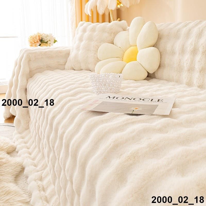 熱銷兔毛沙發蓋布 防貓爪 冬季毛絨 高檔萬能沙發套罩全蓋蓋巾毯