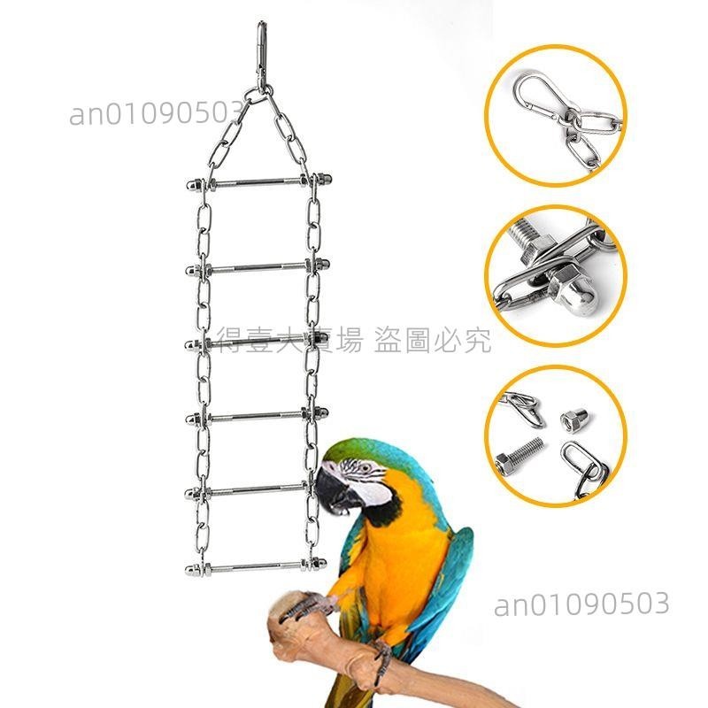 304不銹鋼中大型鸚鵡天樓梯玩具啃咬攀爬網展示掛件鸚鵡訓練用品(得壹商行)
