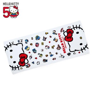 【現貨】小禮堂 Hello Kitty 棉質長毛巾 34x80cm (Kitty歡慶50週年系列)