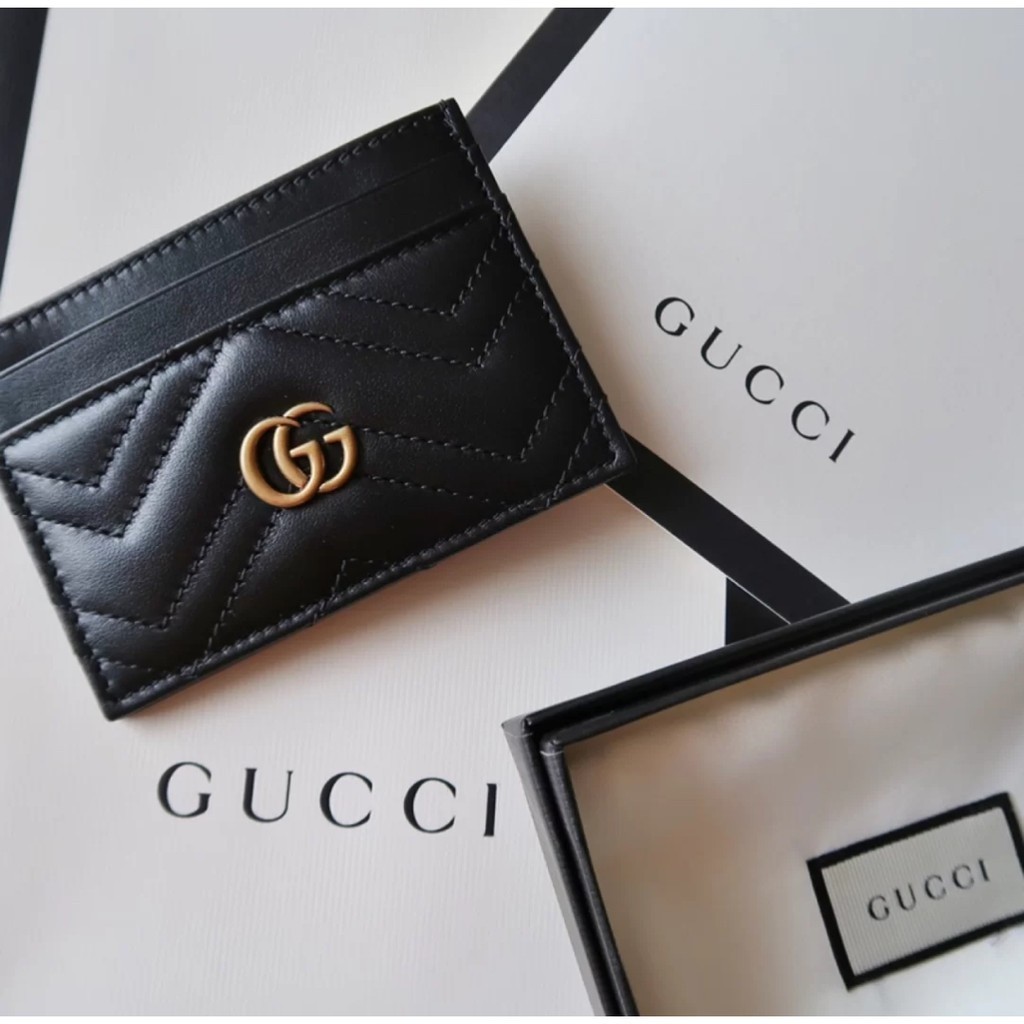 卓梵二手精品 Gucci Marmont GG logo信用卡夾 名片夾 黑色