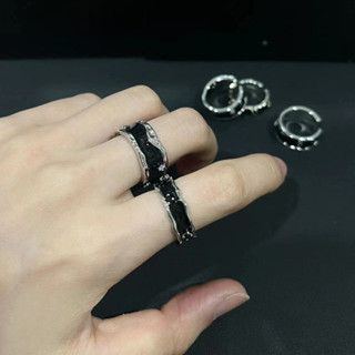 🌿SUN銀飾丨手工銀匠丨男生戒指【潮】堆積情侶戒指一對小眾高階感復古風食指尾戒男女款不規則開口指環0