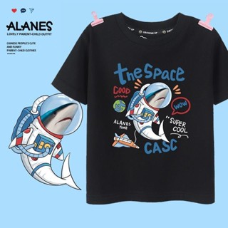 2024新款 兒童T恤 鯊魚宇航員 童裝男童 短袖夏裝 純棉帥氣 兄弟裝衣服 KITT