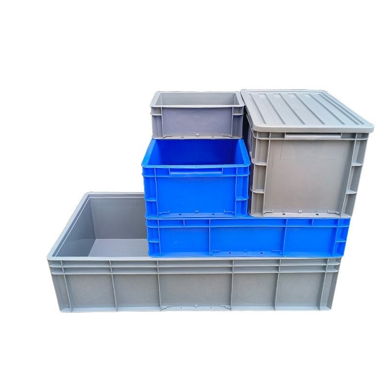 【新品 限時優惠】藍灰色EU物流週轉箱斜口歐標箱中轉運輸塑膠箱五金零件分揀工具盒 2NGB