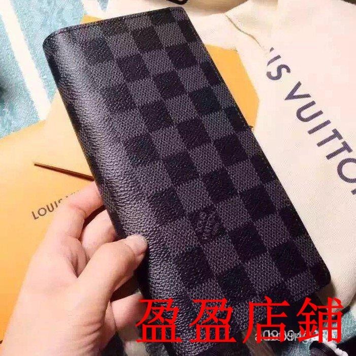 盈盈二手/Louis Vuitton LV N62665 黑棋盤格長夾 皮夾 錢包 零錢包 卡包卡夾長款皮夾錢夾