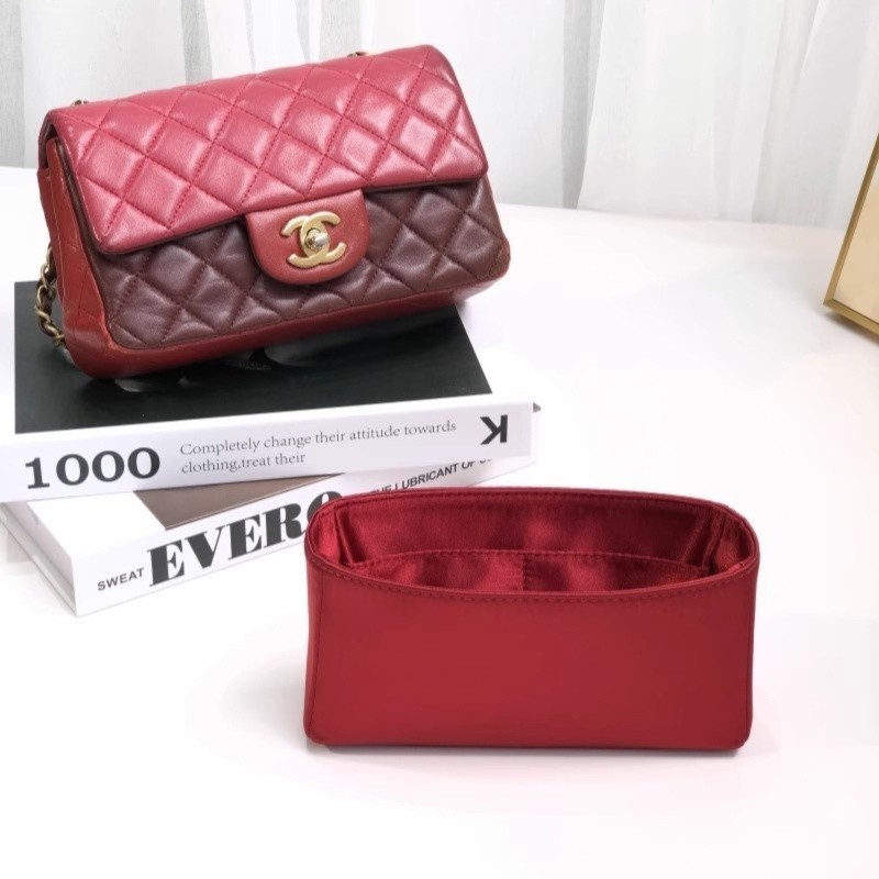 【高端綢緞】適用於Chanel香奈兒CF/23/25.5/30優質綢緞拉鏈內膽包 內襯包撐 包中包 內袋 分隔袋 包內袋