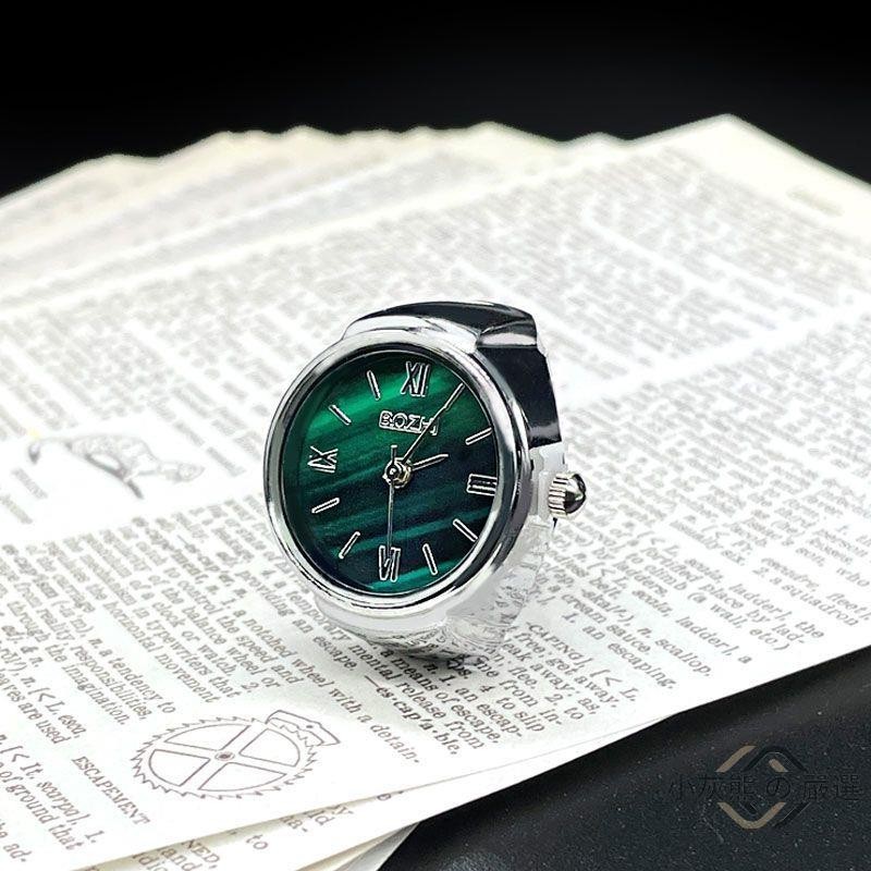 抖音同款🔥戒指手錶 手錶 戒指 小手錶 小綠錶創意手指錶手指手錶會走時時鐘男女個性戒指手錶微型