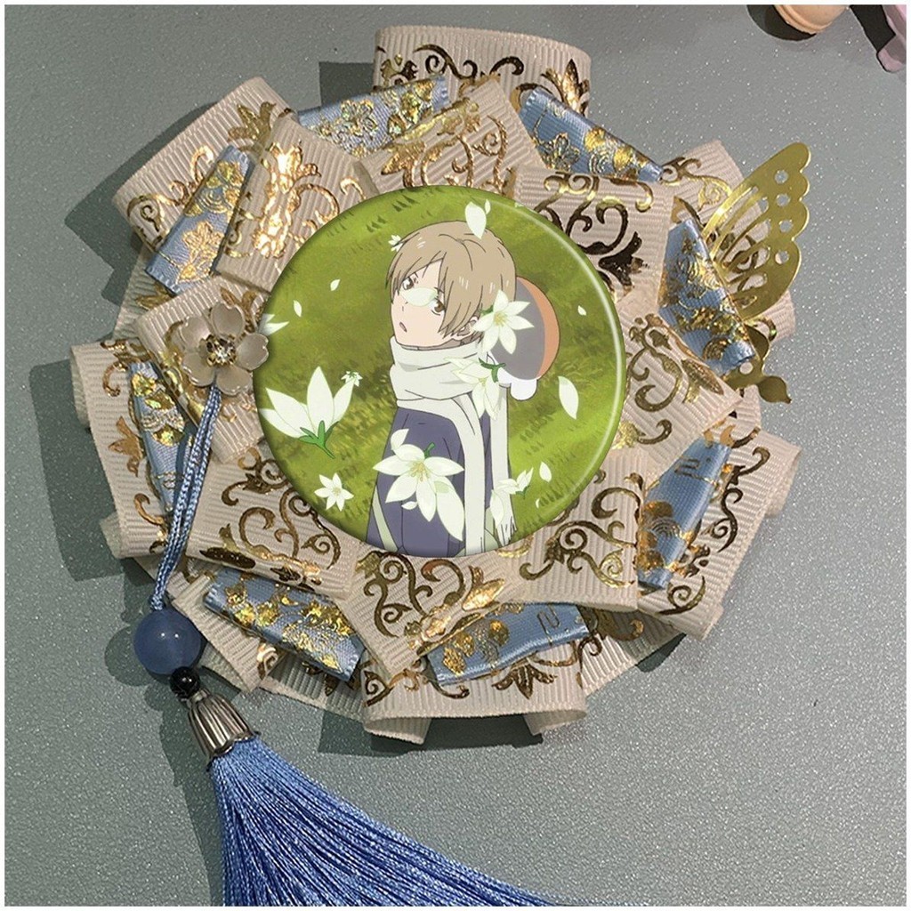 夏目 夏目友人帳周邊 夏目友人帳 夏目貴志 貓咪老師周邊吧唧托徽章托展示谷美掛件定制 貓咪老師 夏目貴志