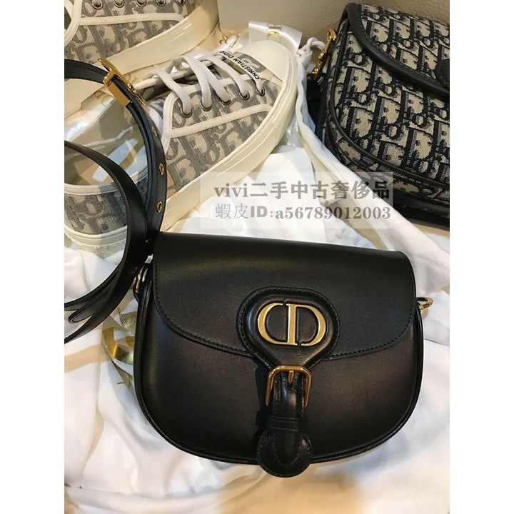 正品現貨 Dior 迪奧BOBBY 黑色 馬鞍包 豬鼻子 肩背包 斜背包 侧背包 小號M9317UMOL_M900