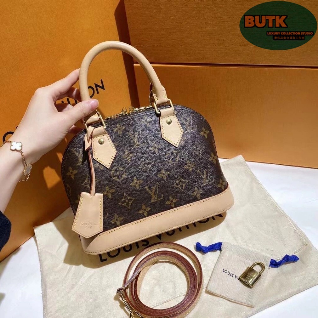 免運 LV 路易威登 Monogram 經典老花 ALMA BB 貝殼包 單肩包 斜挎包 手提包 M53152