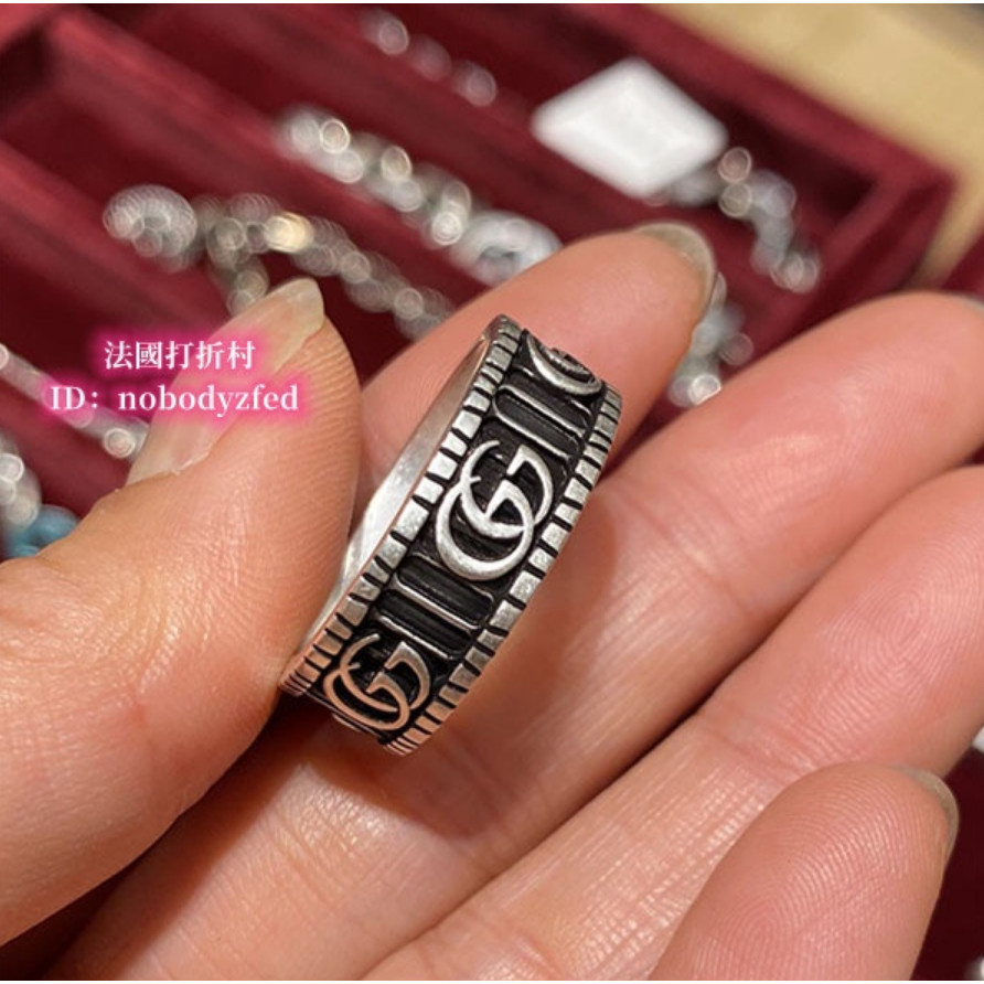 正品現貨 古馳 GUCCI戒指 551899 雙G 銀戒指 復古戒指 情侶戒指 男女通用 時尚