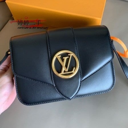 二手現貨 Lv 路易威登 Lv Pont 9 手袋 黑色 肩背包 斜背包 郵差包 女包 M55948