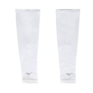 MIZUNO 運動袖套(台灣製 吸濕排汗 抗UV 防曬 單車 臂套 反光 美津濃「32TYBG0101」 白