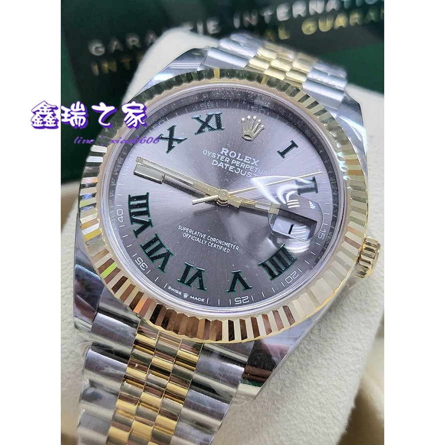 ROLEX 勞力士 126333 半金 綠羅馬 Datejust 18k金 費德勒 溫布頓 珠帶 126331