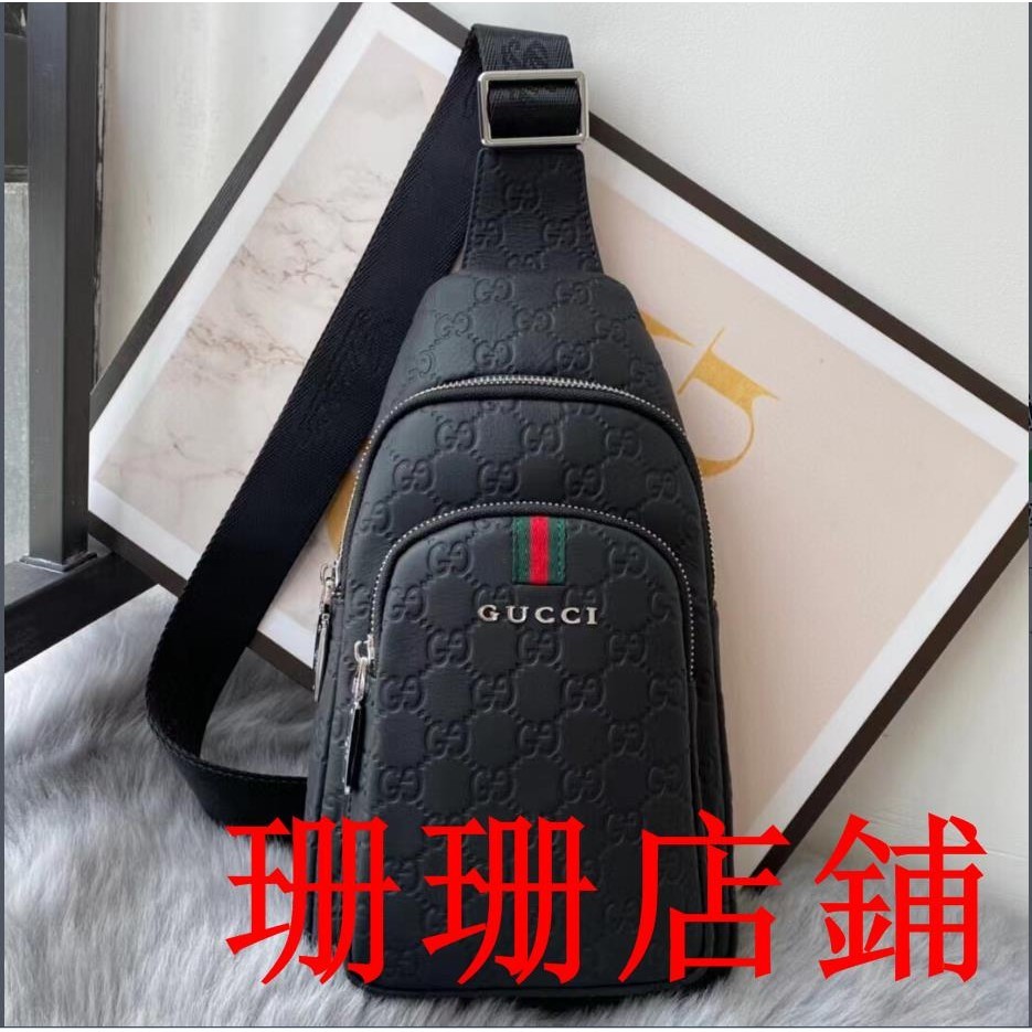 珊珊二手/GUCCI/古馳男士腰包 男包胸包 中性款 男款 側背包 腰包單肩包5555455