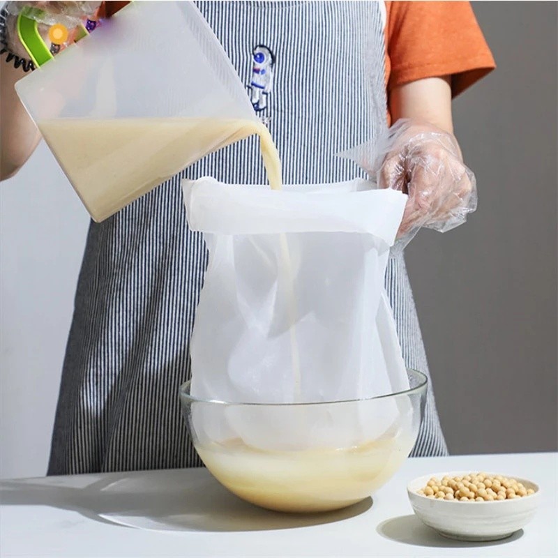 衣酱💖[精選] 食品級豆漿酒過濾袋/可重複使用的細網牛奶過濾袋/尼龍過濾袋過濾器用於過濾酒渣