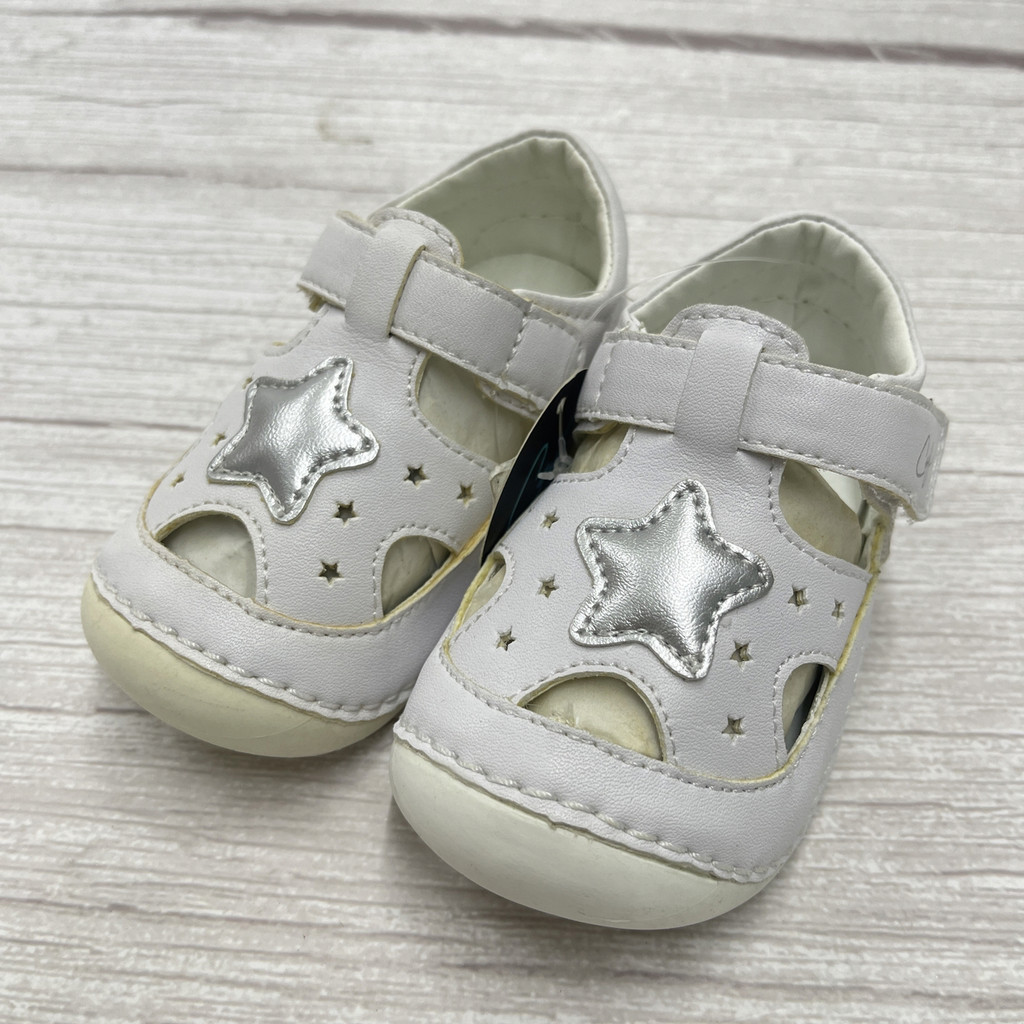 ［出清品］《布布童鞋》CONNIFE銀色星星純白寶寶涼鞋(12.5公分)