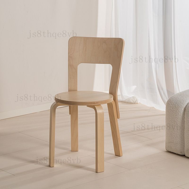北歐簡約artek椅子北歐經典餐廳靠背餐椅ins中古實木傢用簡約高級