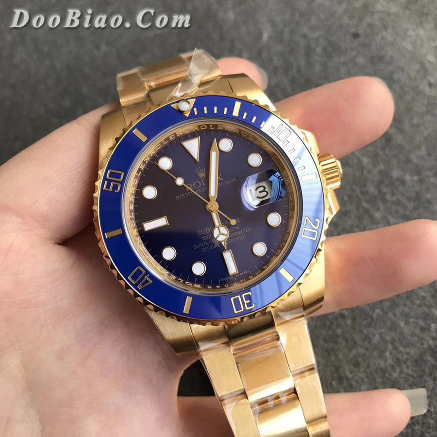 勞力士Rolex 潛航者系列 包金黃金藍水鬼 2836自動機械機芯 勞力士 精品 高檔男錶