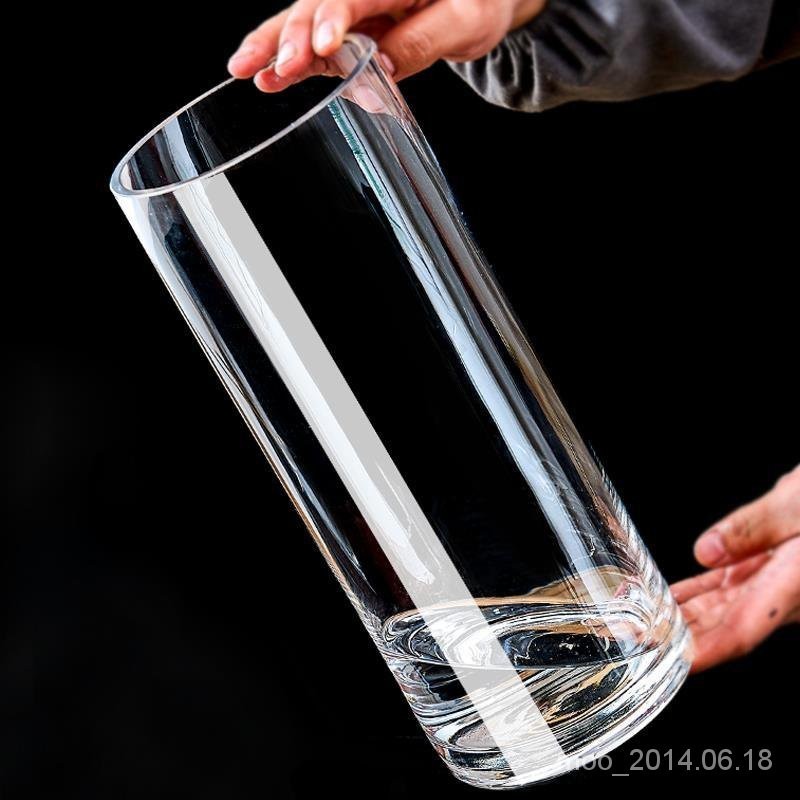 【特惠+免運】特大客廳落地圓柱形透明簡約玻璃插花瓶子富貴竹百閤水培水養魚缸 IFST