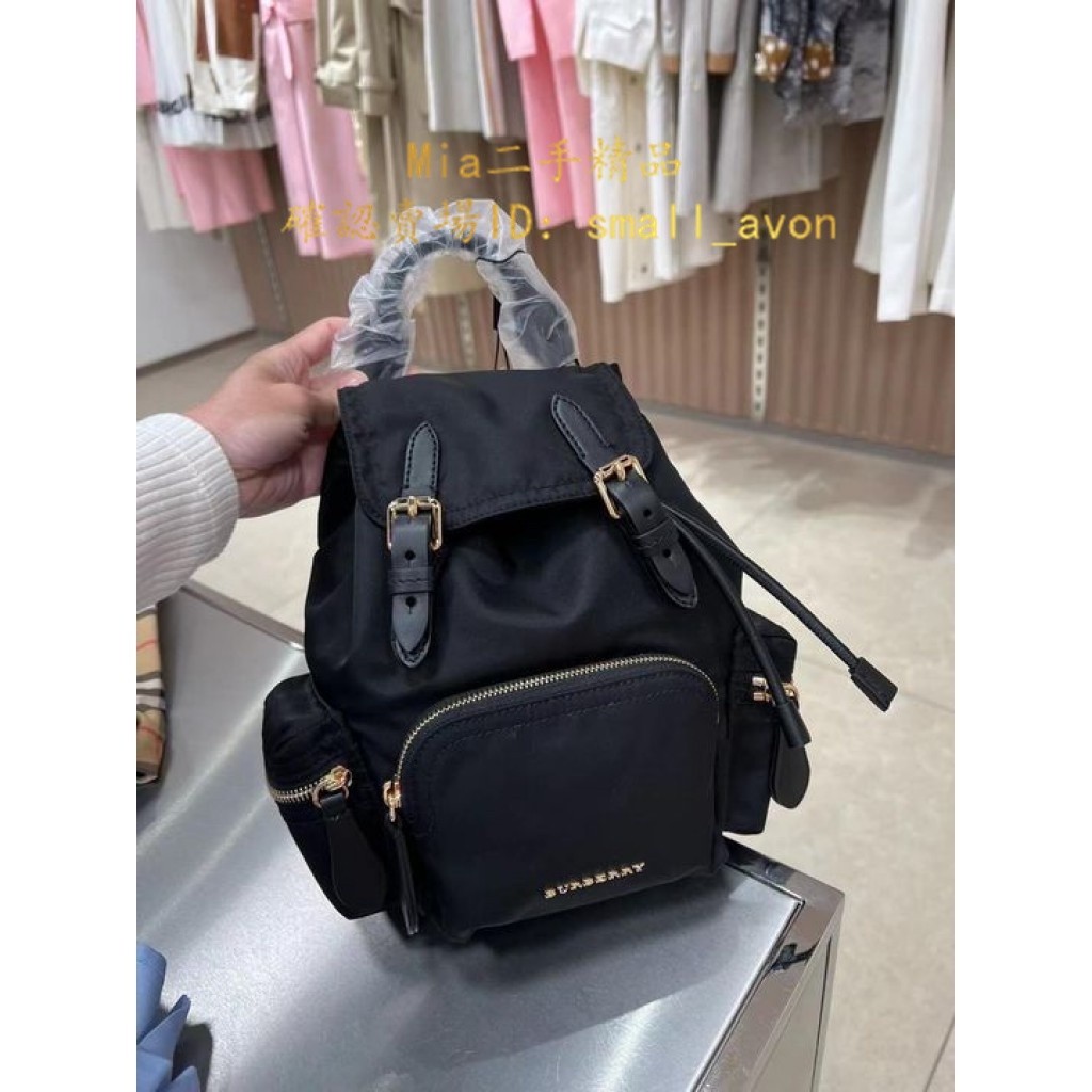 Mia二手 Burberry 博柏利 Rucksack 小/中/大號 40759721 黑色後背包 雙肩包 尼龍書包安好