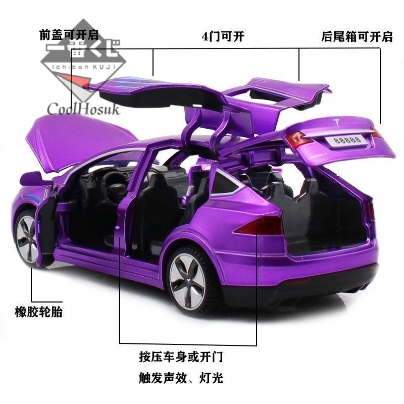 💎臺灣模玩💎喫鷄衕款特斯拉model3X閤金車模型和平精英玩具小汽車鷗翼門兒童