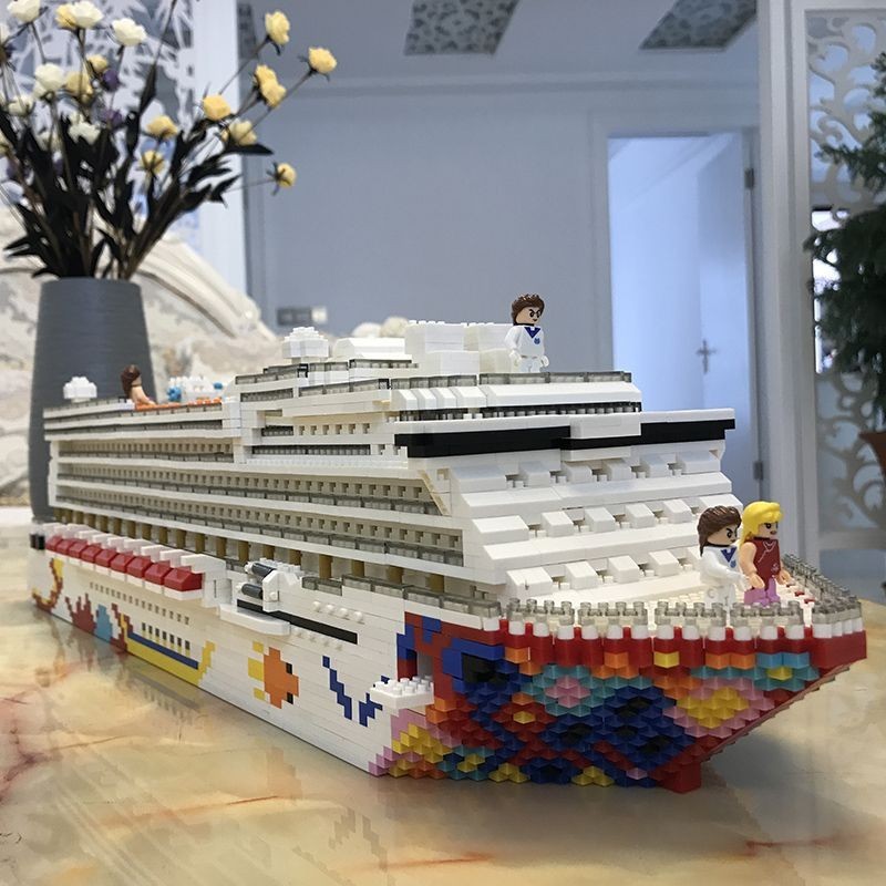 泰坦尼克號積木拼裝輪船兼容樂高微型顆粒星夢號郵輪玩具成人玩具