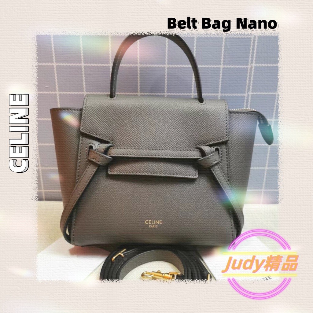 二手精品 CELINE 賽琳 Belt Bag Nano 小號 大象灰 鯰魚包/單肩包/斜背包/手提包189003