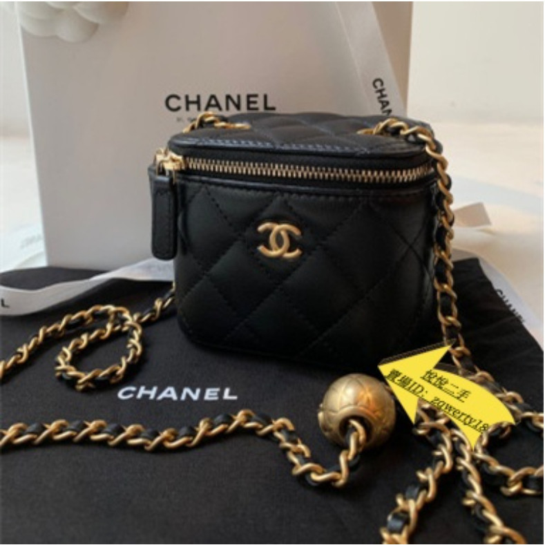 CHANEL 香奈兒 Mini迷你 AP1447小金球 金扣 小羊皮 鏈條包/盒子包/化妝包/側背包