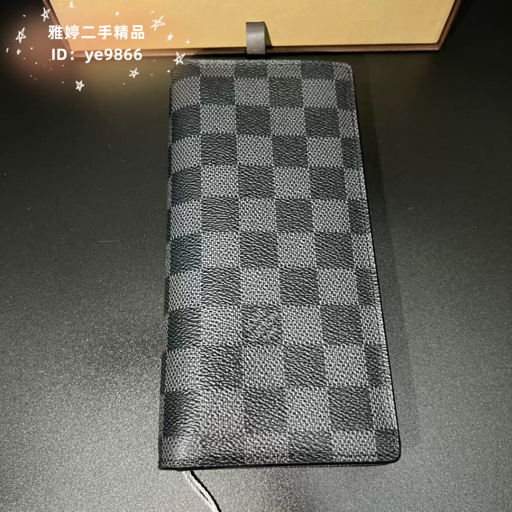 LV 路易威登 N62665 黑色棋盤格 對折錢包 錢夾 皮夾 長夾