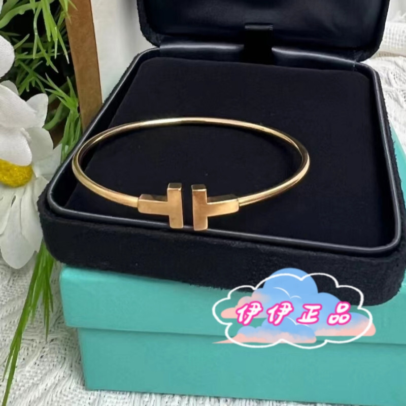 免運 Tiffany &amp; Co 蒂芬妮 經典款 T WIRE 雙T 手環 手鐲 玫瑰金