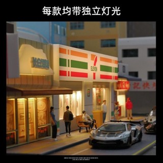 卡威1/64場景模型沙盤微縮街景MINIGT多美卡JKM拓意CCA汽車模型 汽車造景 停車場景 汽車展示 車模收納