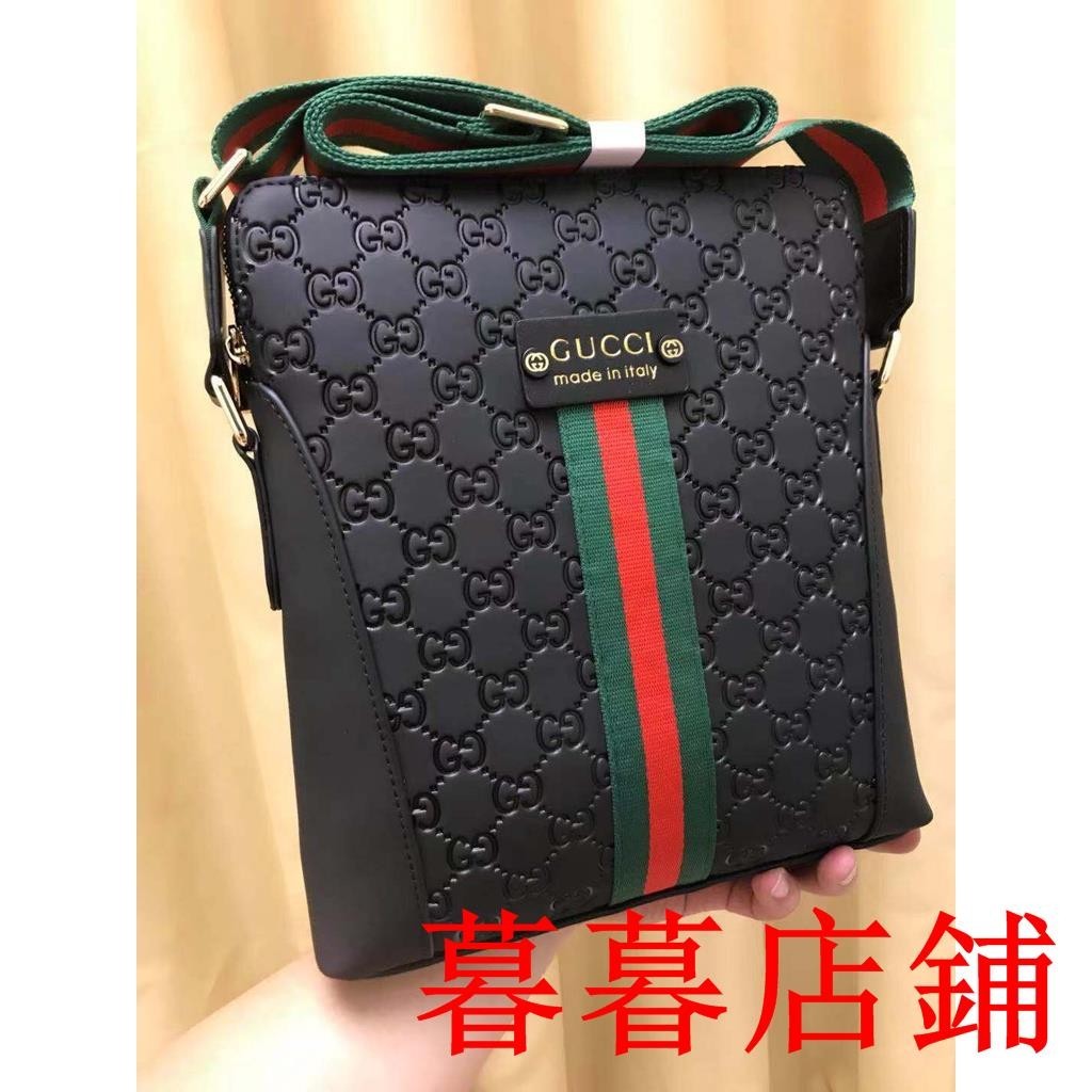 暮暮二手//男生側背包 專櫃品質GUCCI 男包 側背包 斜背包 斜跨包 公事包 大容量 經典壓紋 男生包 商